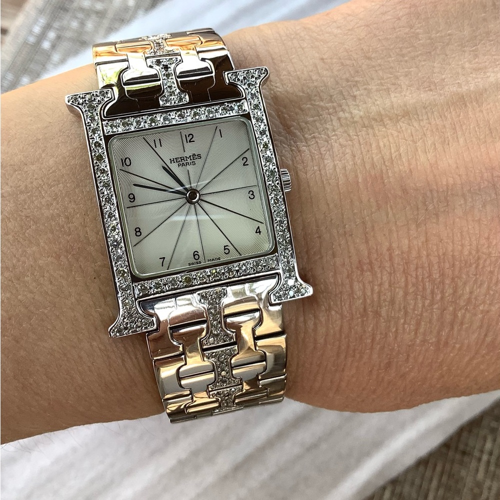 GORGEOUS SWISS MADE HERMES DRESS watch with DIAMOND ACCENTS 💎💎💎💎